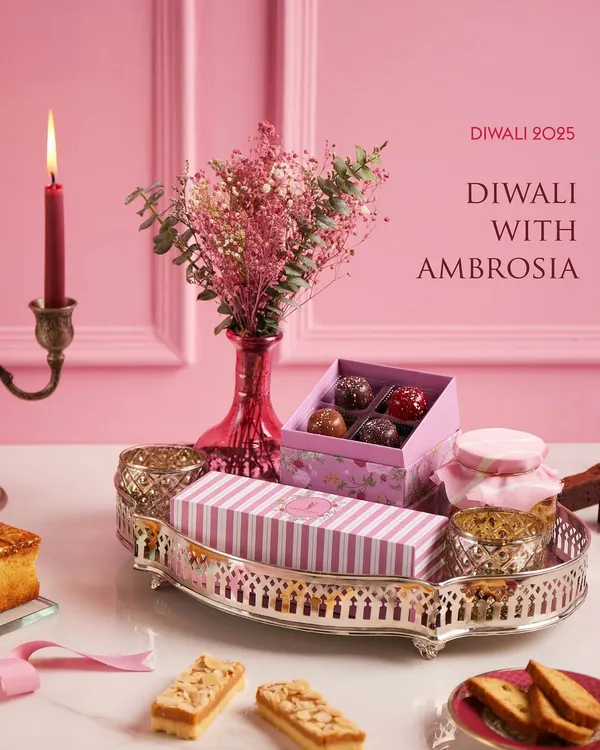 Kickstarting the festive season with a preview of our Diwali 2025 collection. This elegant tray features a mix of our handcrafted truffles, almond bars, and other treats, perfect for celebrating the festival of lights.
