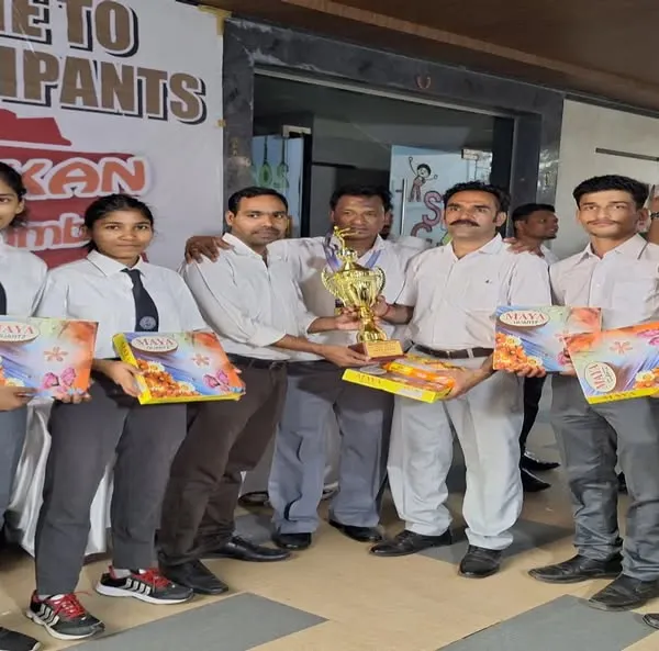 Our team proudly holding the "Best Team Trophy" at the Shotokan Cup All India Karate Tournament. This victory is a testament to our collective hard work and spirit.