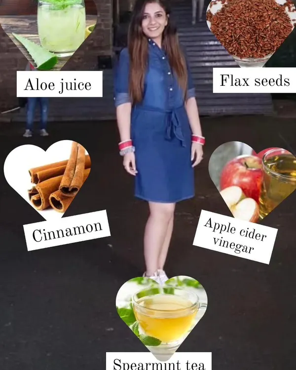 For those with PCOD, incorporating specific superfoods can make a big difference. This graphic shows five easily available ingredients like spearmint tea and flax seeds that I often recommend to my clients for hormonal health.