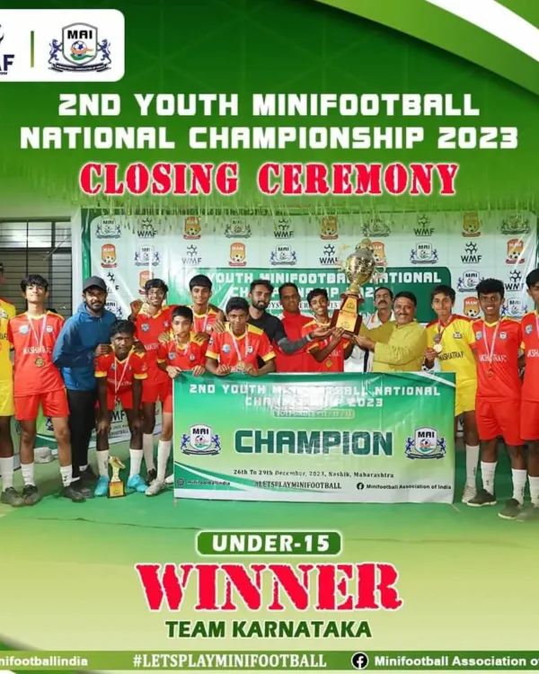 A proud moment for Team Karnataka, represented by our boys, as we lift the trophy at the 2nd Youth Minifootball National Championship 2023 for the Under-15 category.