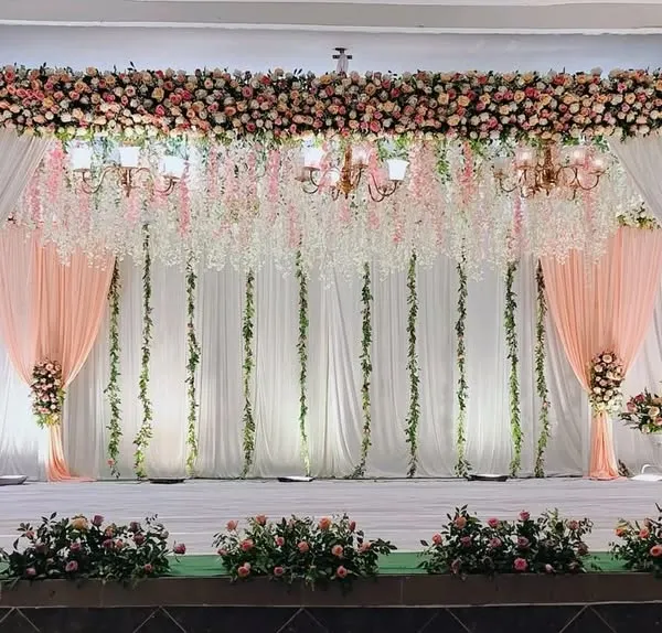 This is the heart of the celebration. We design breathtaking reception stages that blend classic elegance with modern romance, using lush floral arrangements, soft drapery, and ambient lighting to create a perfect backdrop for your big day.