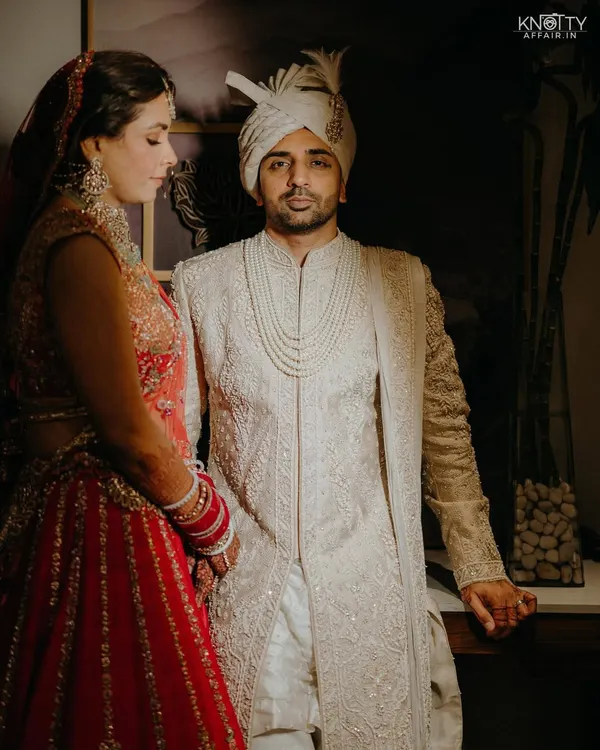 A classic, elegant portrait of the couple in their wedding attire. We focus on creating timeless images that have a formal and regal quality.