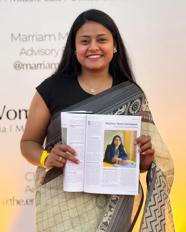 A proud moment on International Women's Day, holding a publication where I was featured as one of the Top 20 Young Female Advocates in India for 2025.