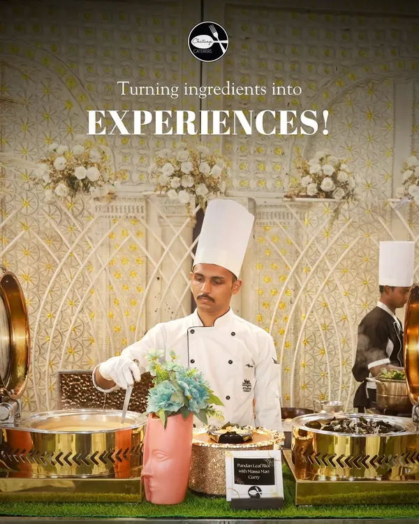 I believe in turning ingredients into experiences. This photo shows one of my chefs at a beautifully arranged buffet counter, ready to serve guests with professionalism and a smile, reflecting my commitment to luxury service.