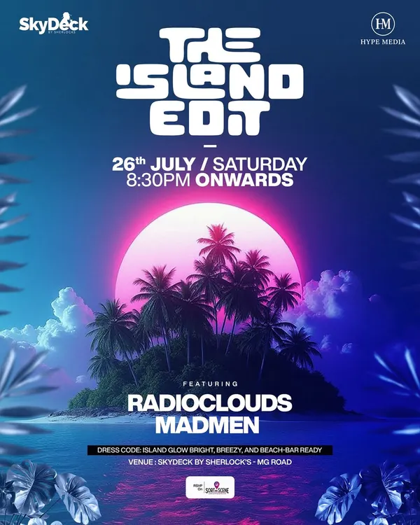 The official poster for 'The Island Edit' at Skydeck by Sherlock's. I was excited to bring tropical beats and afro house to this themed night.