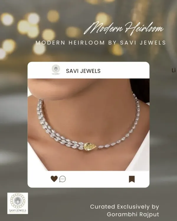 A true modern heirloom. This bespoke diamond necklace, featuring a stunning central yellow diamond, was redesigned to be a statement of confidence and grace. It’s more than jewellery; it’s a reflection of the woman who wears it.