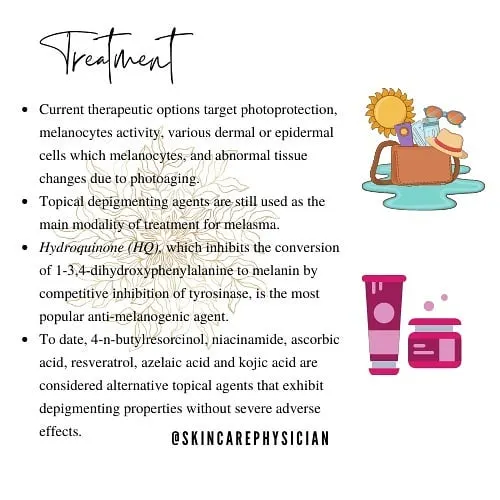 Treating melasma involves a multi-pronged approach targeting photoprotection and melanocyte activity. Topical agents like hydroquinone and azelaic acid are often the first line of defense.
