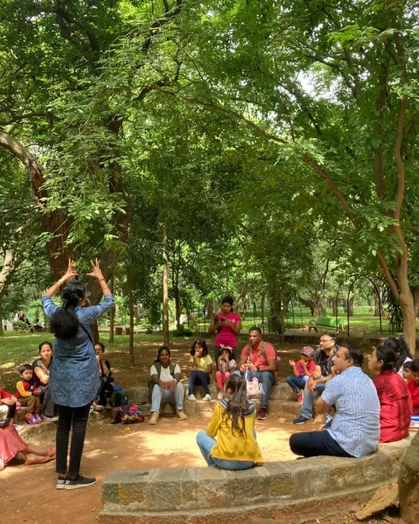 With animated gestures and the forest as my stage, I bring stories to life. It's more than just listening; it's an interactive experience where children become part of the narrative, surrounded by the sights and sounds of nature.
