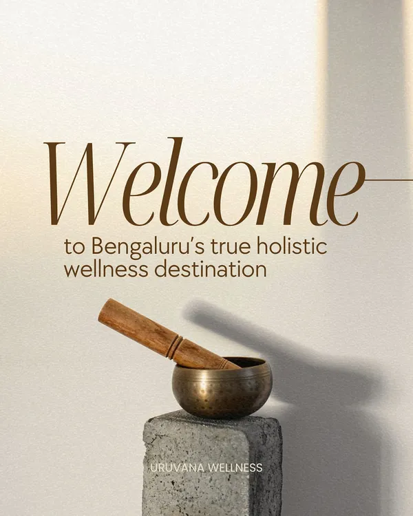 Welcome to Bengaluru's true holistic wellness destination. This image of a singing bowl resting on a stone represents our foundation: grounding, resonance, and pure intention. It is an invitation to step in, breathe out, and find your alignment.