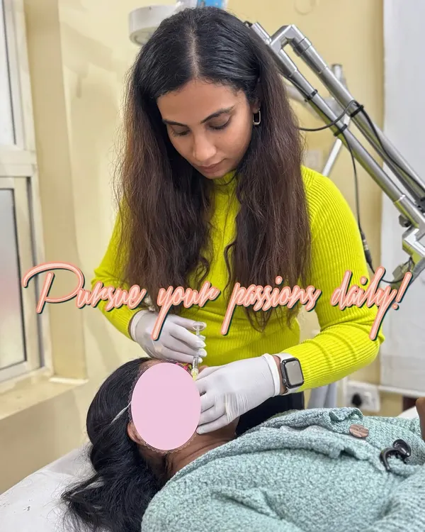Here, I am performing an injectable treatment. Procedures like these deliver active ingredients directly into the skin layers where they are most effective, helping to improve skin texture and address issues that topical products cannot.