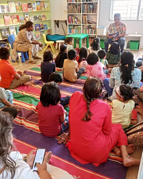 This is what Kahaani Box is all about. A room full of curious minds, both young and old, completely lost in a story. We love creating these warm, cozy sessions where families can connect and share the magic of reading together.