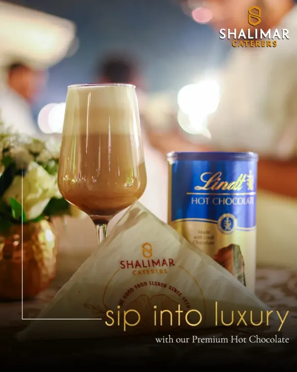 Sip into luxury with our Premium Hot Chocolate. We use high-quality Lindt chocolate to create a rich, velvety, and comforting beverage that adds a touch of elegance to any event.