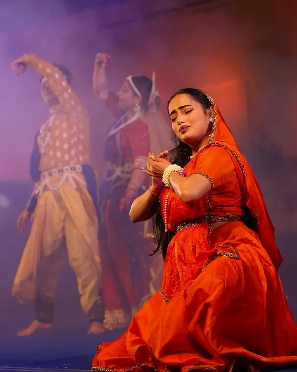 A powerful moment of devotion from our production at the Meera Mahotsav. Our choreography delves deep into the 'bhakti bhava' (emotion of devotion) to bring historical and spiritual stories to life.
