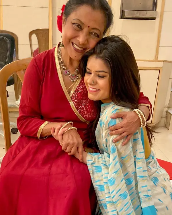 A precious, heartfelt moment with my guru, Saswati didi. Her guidance is my light, and wearing her saree for this occasion was a dream come true. I am forever grateful for her love and wisdom.