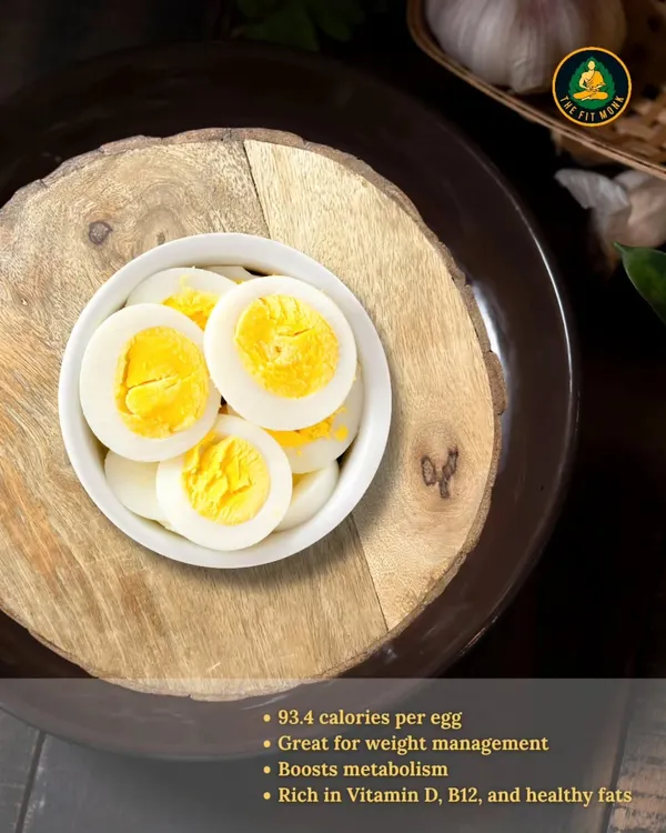 A simple hard-boiled egg is a nutritional powerhouse. At just 93.4 calories, it's great for weight management, boosts metabolism, and is rich in Vitamin D and B12.