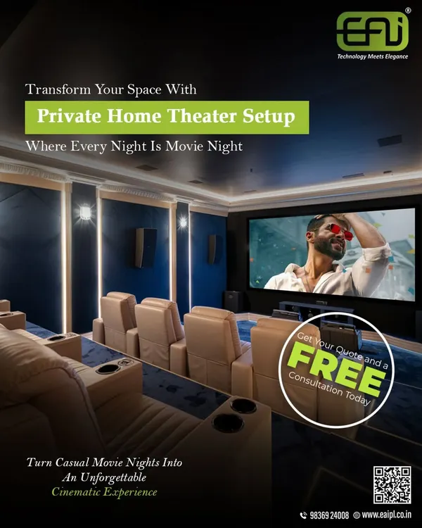 A look into a private home theater we designed, featuring tiered, plush recliner seating and a wall-to-wall screen for a complete cinematic experience.