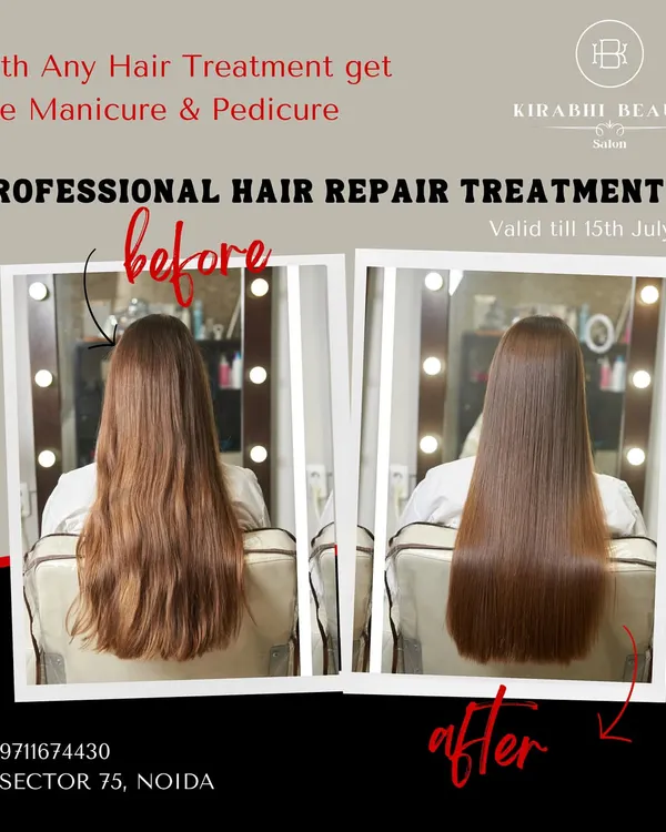 This is what it's all about. Taking hair that feels dry and damaged and turning it into something silky, smooth, and full of life. This professional hair repair treatment is one of my most popular services for a reason.