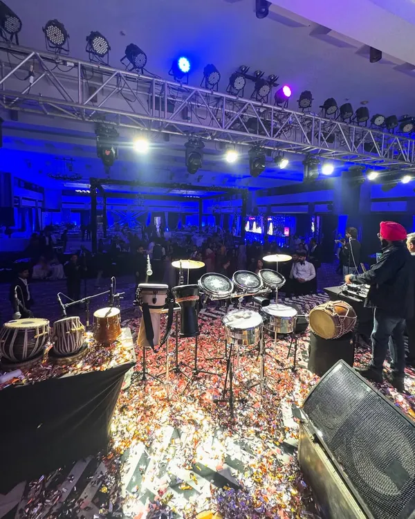This is what a full-scale Tablagram experience looks like. My complete percussion setup is ready to bring unparalleled energy to your wedding, corporate gala, or any grand celebration.