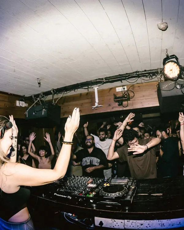 A wide-angle shot showing the incredible energy of the crowd at Summer House in Delhi. I love when the whole room is moving together.
