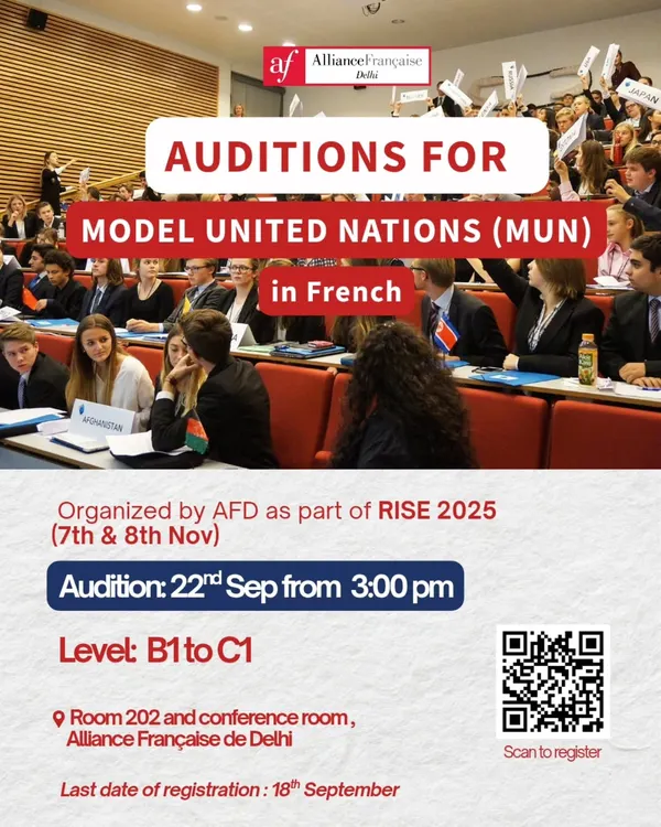 We are organizing a Model United Nations (MUN) entirely in French. This is a unique opportunity for our B1 to C1 level students to debate global issues and sharpen their diplomacy skills.