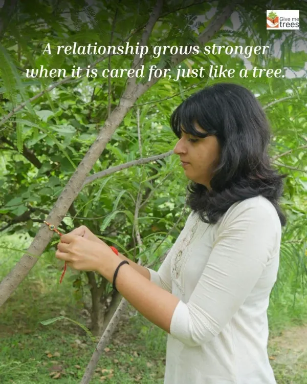 "A relationship grows stronger when it is cared for, just like a tree." On Rakshabandhan, we extend the promise of protection to the trees that nurture us, tying a rakhi to symbolize our bond and our commitment to care for them.