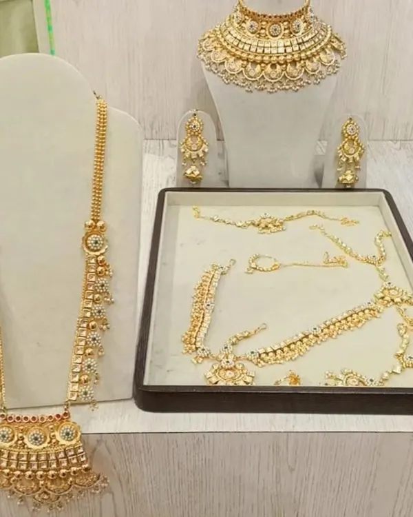 A glimpse of my extensive jewellery collection. I have everything from heavy bridal necklaces to elegant party wear sets to complete your look.