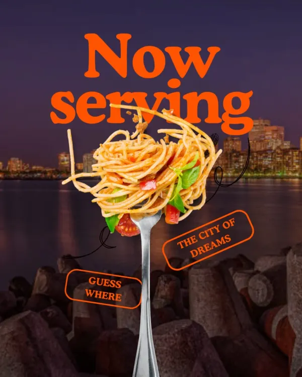 "A new city. A new screen. A five-course story!" This teaser graphic, showing a forkful of spaghetti against the Mumbai skyline, was how we hinted at our debut in the city of dreams. Can you guess where we are headed next?