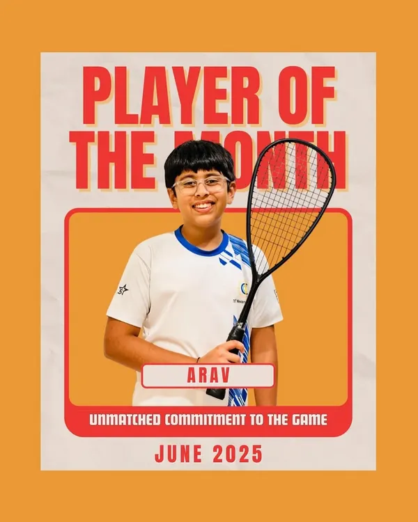 Meet Arav, our Player of the Month! His unmatched commitment, training 6 days a week, and hunger to grow are already showing results. We're proud to see his discipline pay off.