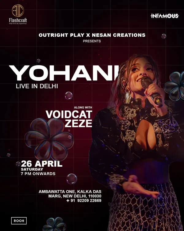 I was thrilled to host the sensational Yohani for a live performance in Delhi. This poster captures the energy of that epic night of unforgettable music and vibes at Rooh.