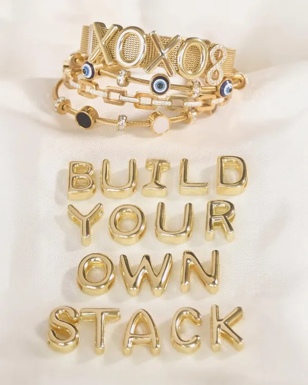 This is where your story begins. I designed my jewellery so you can build a stack that is completely, uniquely you. Spell out a name, a mood, or a secret message.