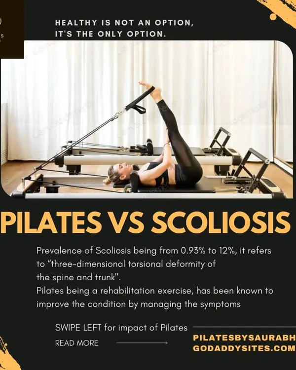 This infographic introduces how Pilates can be a powerful tool against scoliosis. I explain how this rehabilitation exercise can help manage symptoms by improving posture and strengthening the trunk.
