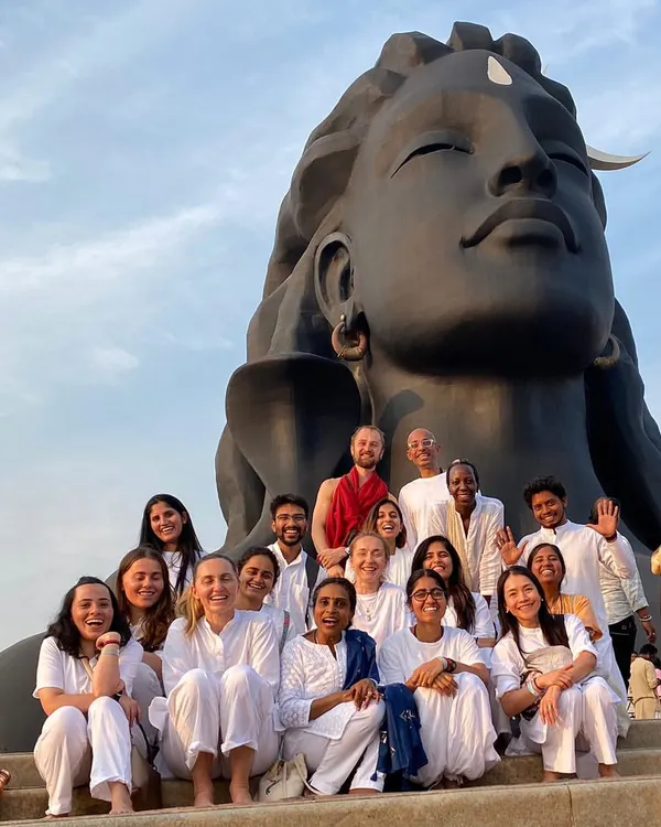 My friends ask why I keep going back to the ashram. It's for the 'sangha', or the company you keep. Being with fellow seekers and practitioners is magical and shapes your journey in profound ways. This is my Hatha Yoga training batch at the Adiyogi, the best company one can have.