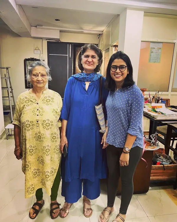 A bittersweet moment with our students on one of the last days before we temporarily closed our Delhi studio. The journey continues online.