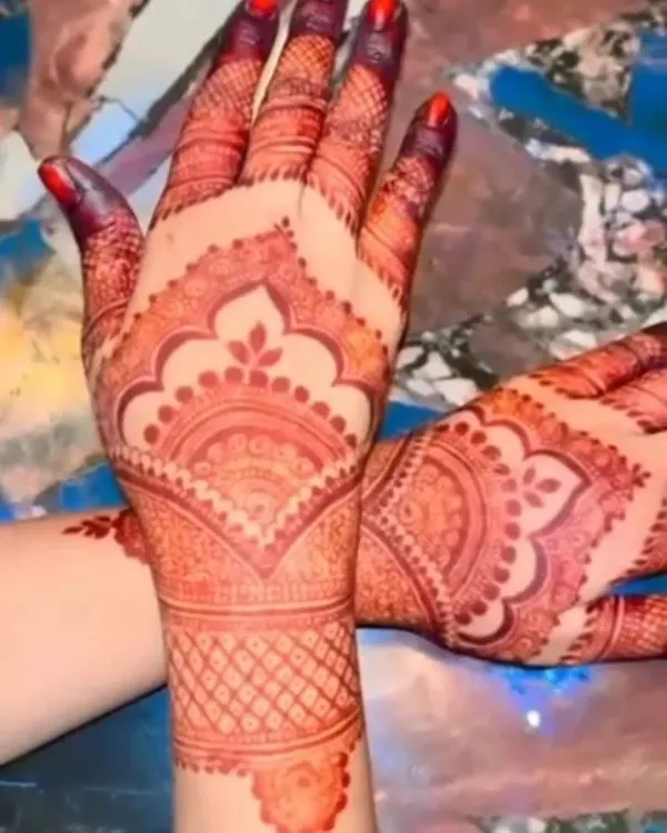 This is the beautiful, deep reddish-brown stain you can expect from my natural henna after it fully develops.