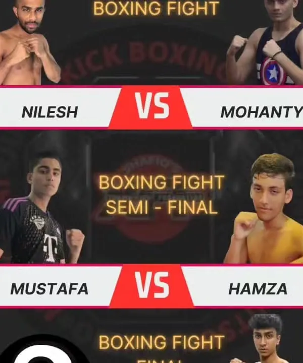 The fight card for our upcoming inter-club Boxing Fight Night. This is where my students get to test their skills and courage in the ring.