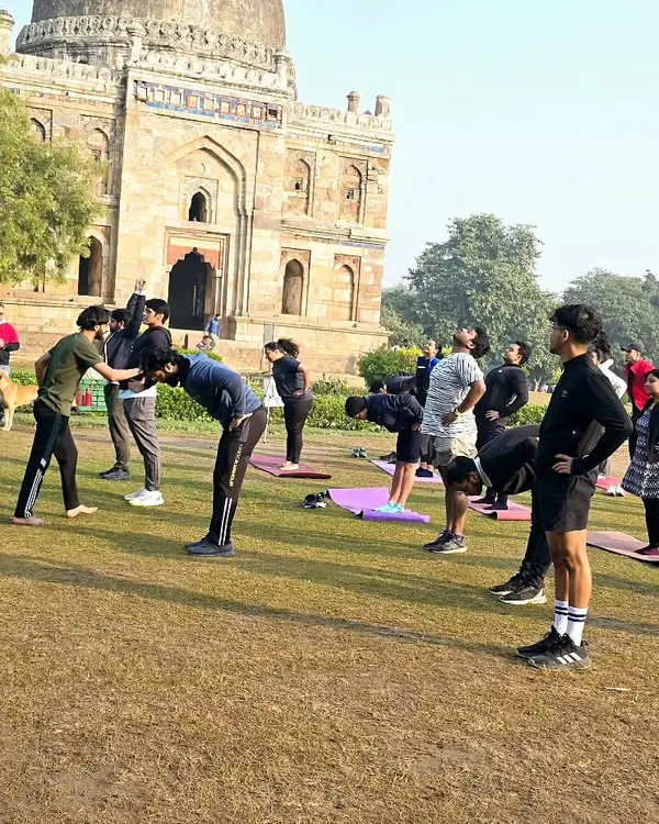 Taking our practice outdoors at Lodhi Garden. I believe that knowledge is of no value unless you put it into practice, and nature is the best classroom.