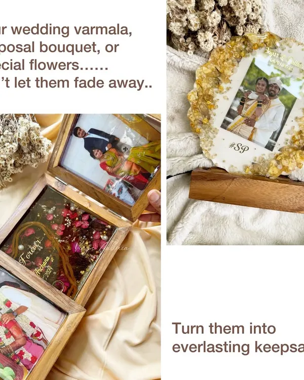 Your flowers tell your story, so I make sure it's never forgotten. Here's a look at various keepsakes I create from wedding varmalas and proposal bouquets.