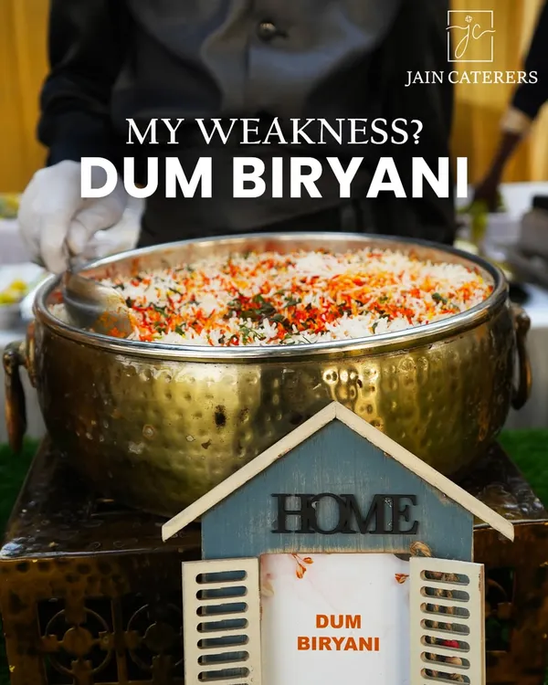 My weakness? Dum Biryani. A magnificent brass handi filled with our aromatic vegetable dum biryani, slow-cooked to perfection. This is a centrepiece dish for any grand feast.