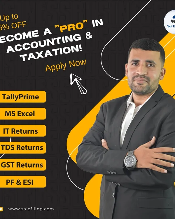 Become a pro in accounting and taxation with our comprehensive courses. We cover TallyPrime, MS Excel, IT Returns, GST, and more, with special discounts of up to 25% off for new applicants.