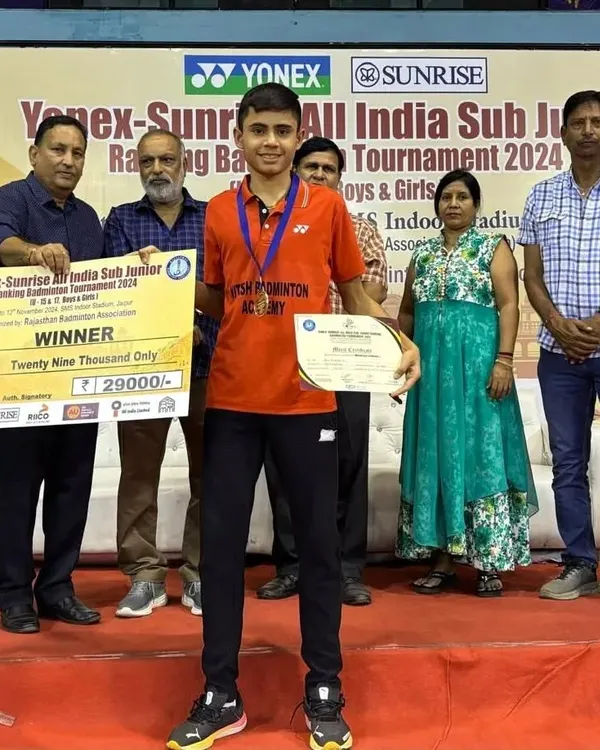 We believe in turning hard work into tangible results. Here is one of our dedicated students after winning the All India Sub Junior National Ranking tournament, a testament to the high-level competitive training we provide.