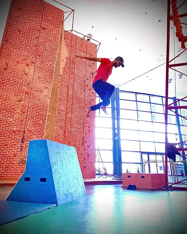 This is what skill-based fitness looks like. We believe in moving your body in creative and powerful ways. This incredible parkour jump captures the freedom and athleticism we cultivate in our classes.