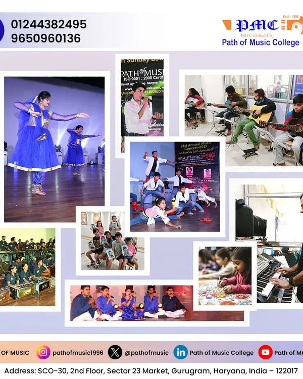 This collage captures the diverse talent within our college. From classical dance performances and hip-hop routines to instrumental and vocal showcases, our students are always ready for the spotlight.