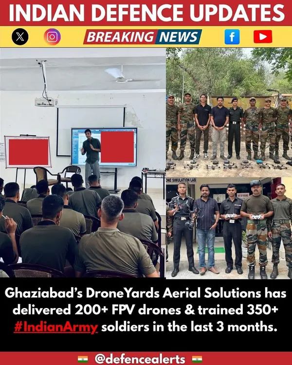 This news feature highlights a major milestone for my company, DroneYards. We successfully delivered over 200 FPV drones and provided intensive training to more than 350 Indian Army soldiers, proving our capability in high-stakes, real-world applications.