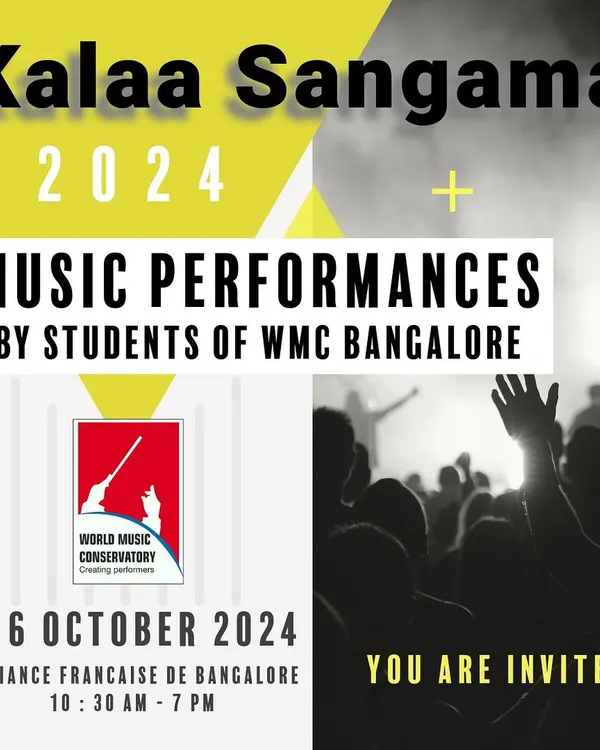 The official invitation to our most awaited event of the year, Kalaa Sangama 2024. This is where our students' hard work culminates in incredible live music performances.