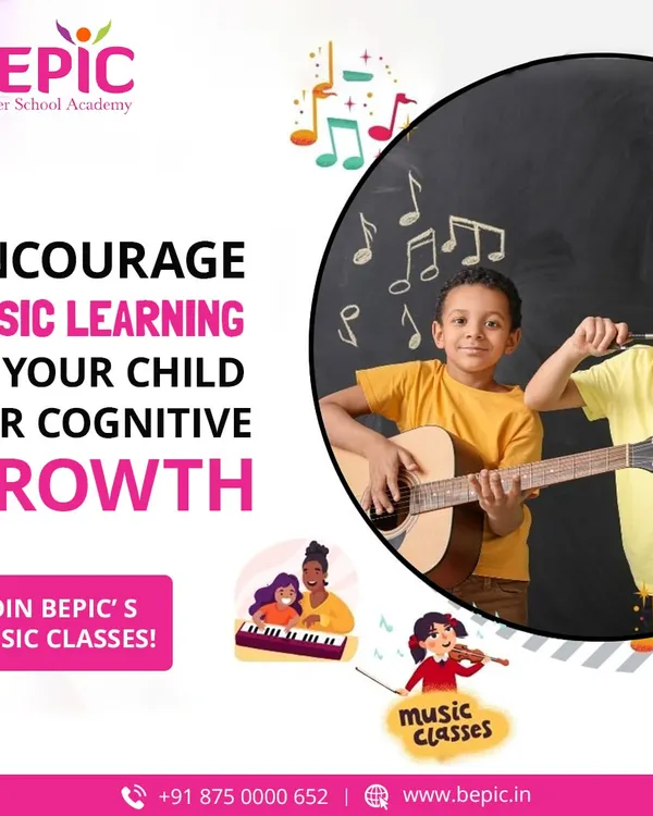 Music learning is a powerful tool for cognitive growth. Our music classes are designed not just to teach notes and rhythms, but to enhance memory, coordination, and discipline in a creative way.