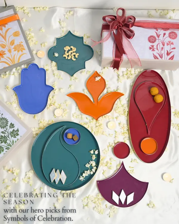 This is the heart of our 'Symbols of Celebration' collection. I designed these pieces to be more than just serveware; they are vibrant, meaningful shapes that carry stories of heritage and joy, crafted to make your festive moments truly memorable.