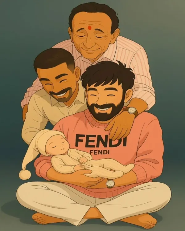 I can transform your favorite portrait into a beautiful piece of art. This Ghibli-style digital illustration was created from a photo, offering a unique and whimsical way to cherish a family memory.