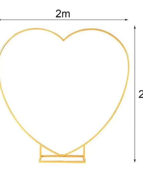 I use large metal frames like this 2-meter tall heart-shaped one to build stunning backdrops. It provides a solid and elegant structure for balloon garlands and other decorations.