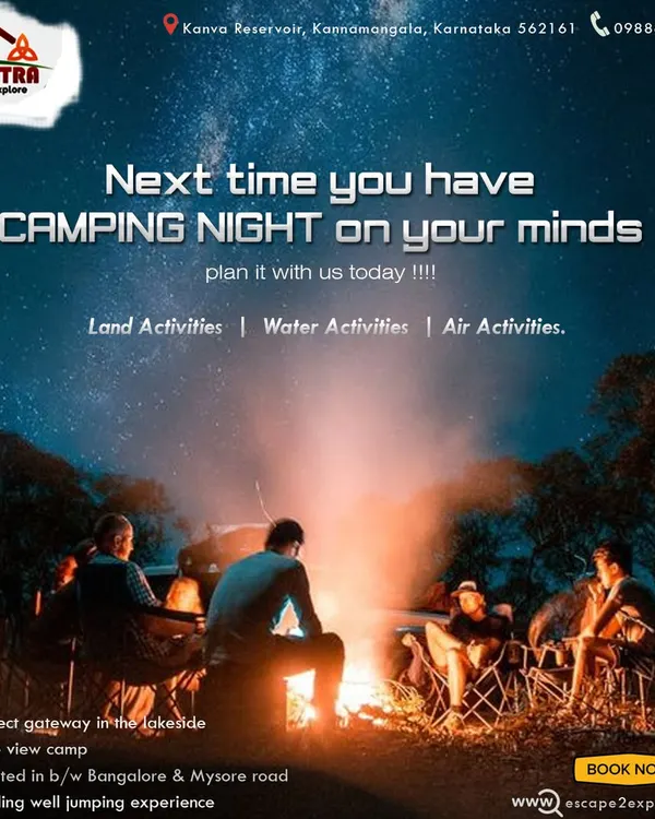 Thinking about a camping night? Plan it with us. Our bonfires are the perfect place to relax after a day of activities.