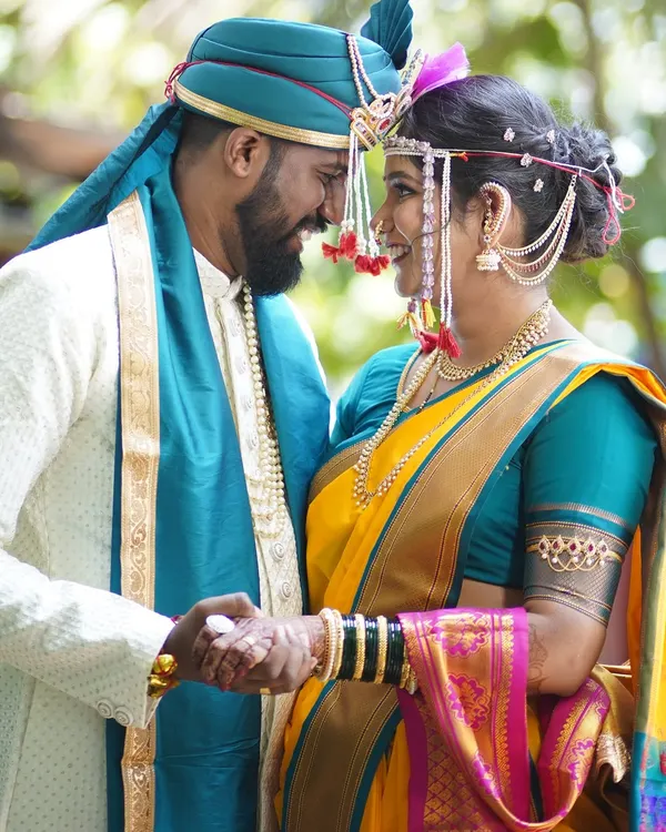 A romantic, intimate moment between the bride and groom. My makeup artistry ensures you look perfect up close, with a natural finish that enhances your features.